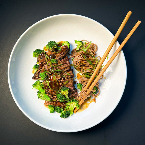 Slow Cooker Mongolian Beef with Soba Noodles