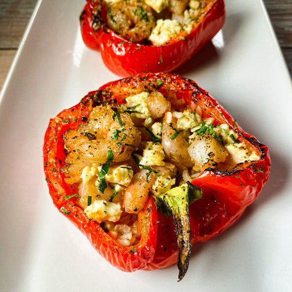 Stuffed Peppers with Shrimp and Feta