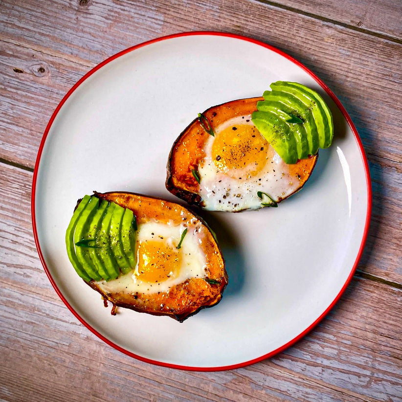 Baked Egg Stuffed Sweet Potato