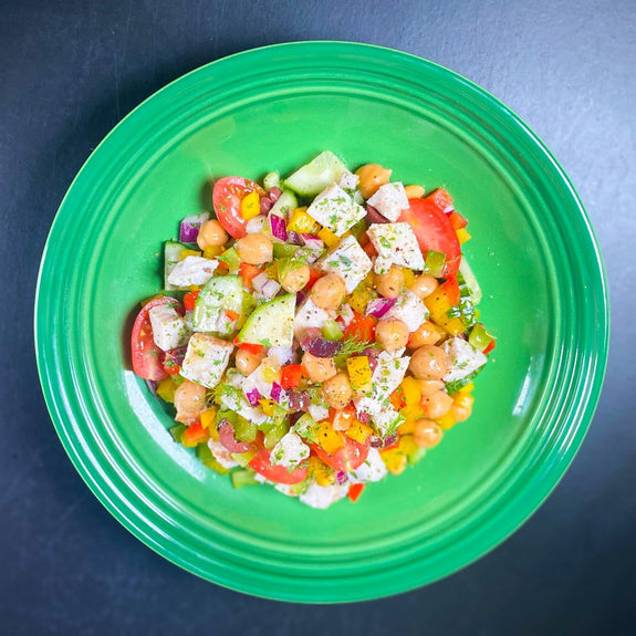 Chicken and Chickpea Greek Salad