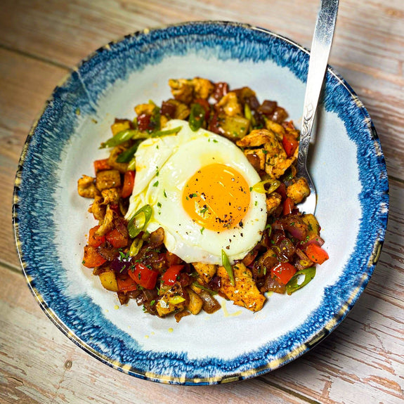 Chopped Chicken Breakfast Hash