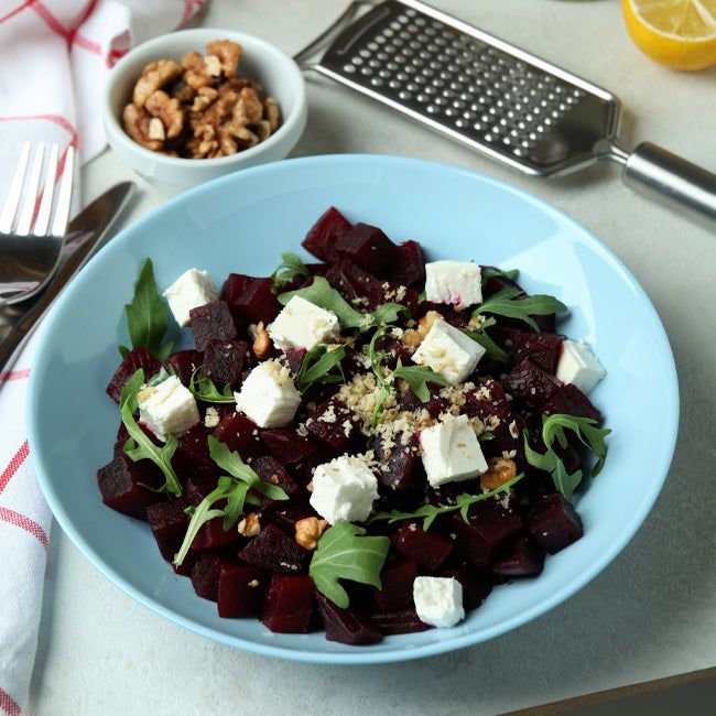Roasted Beets with Goat Cheese & Walnuts