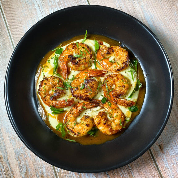 Shrimp & Cauliflower Grits